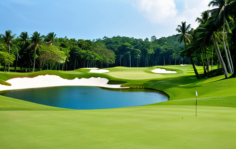 말레이시아의 골프 코스와 회원권 - Golf Course Landscape**

"A scenic view of a Malaysian golf course, nestled between lush jungle and ...
