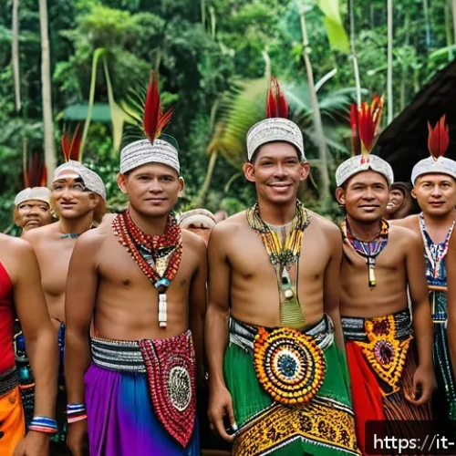 말레이시아의 소수 민족과 그들의 문화 - A vibrant traditional initiation ceremony of the Iban community in Sarawak, Malaysia, showcasing you...